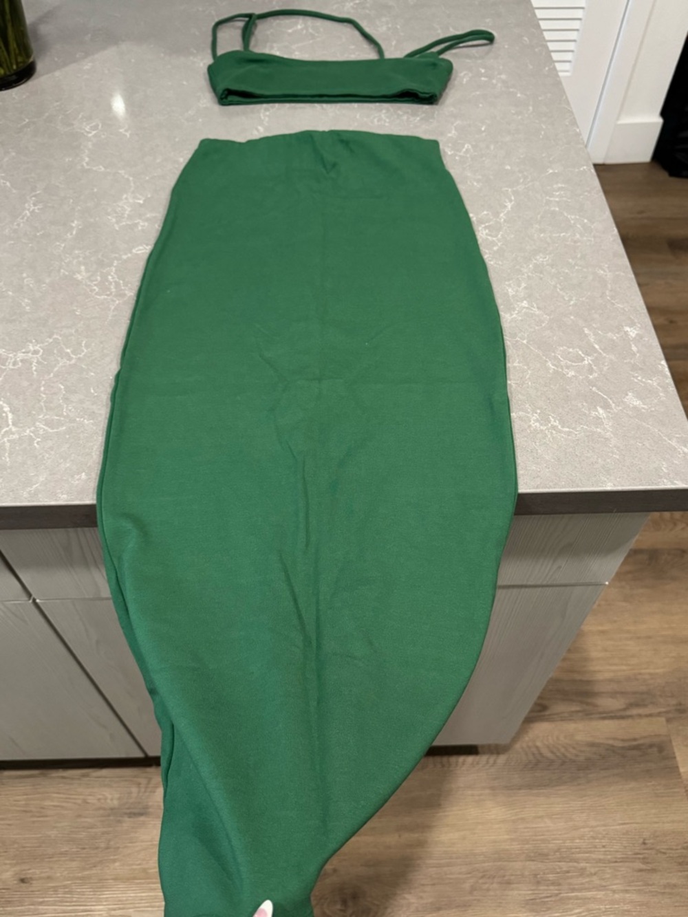 Michael Costello Emerald Green High-Waist Pencil Midi Skirt + top - Picture 2 of 5